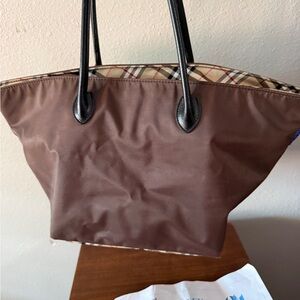 Burberry tote bag nova check blue label nylon